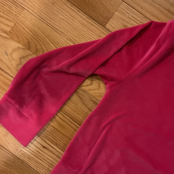 Zara Bright Pink Cropped Sweatshirt velvet texture medium Gorpcore EUC - Picture 5 of 8